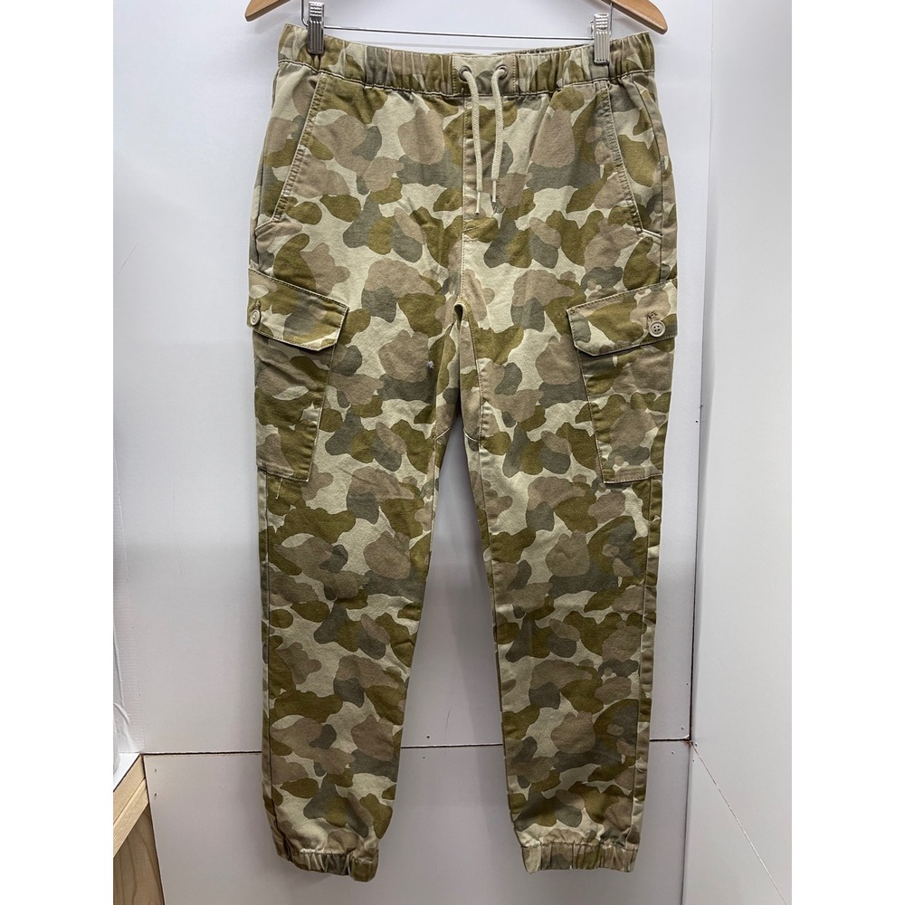 Airwalk Mens Duck Camo Cargo Jogger Pants Green Tan Stretch Size Small S/P